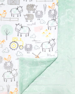 Farm animals with Green Embossed Animals