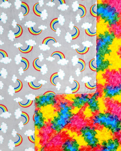 60x90 rainbows with rainbow rosette