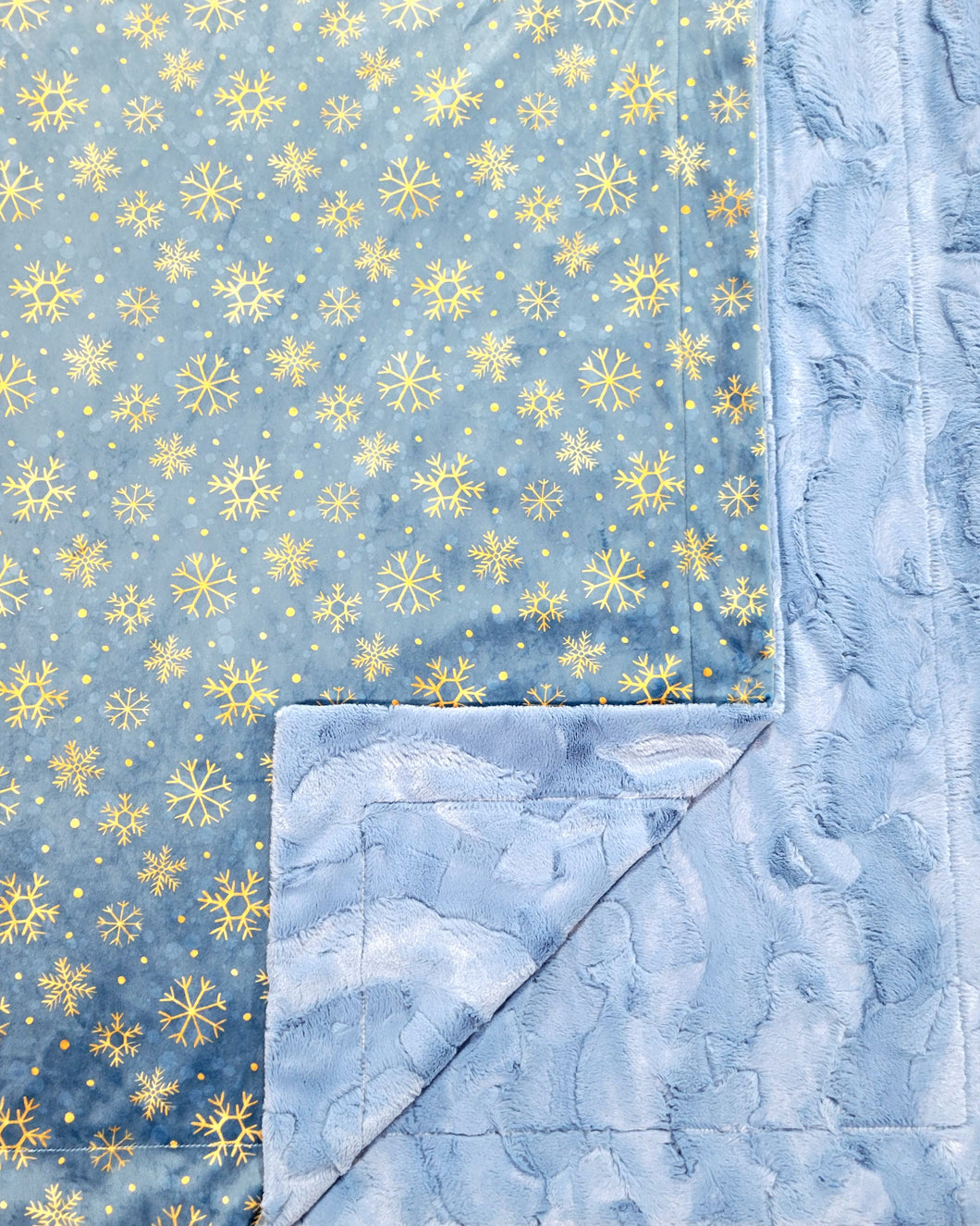 60x72 Snowflakes with jeans hide