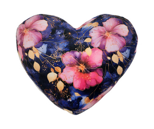 Flower Print Heart Pillow