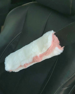 2 Seatbelt Covers -  Adobe Blush Whispy and Natural Seal