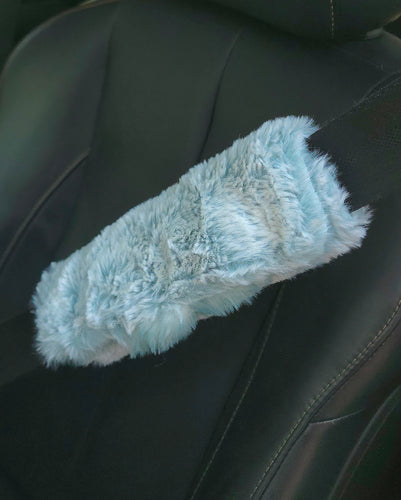 2 Seatbelt Covers - Agave Frosted Kodi and Agave Cora Whispy
