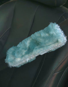 2 Seatbelt Covers - Agave Frosted Kodi and Agave Cora Whispy